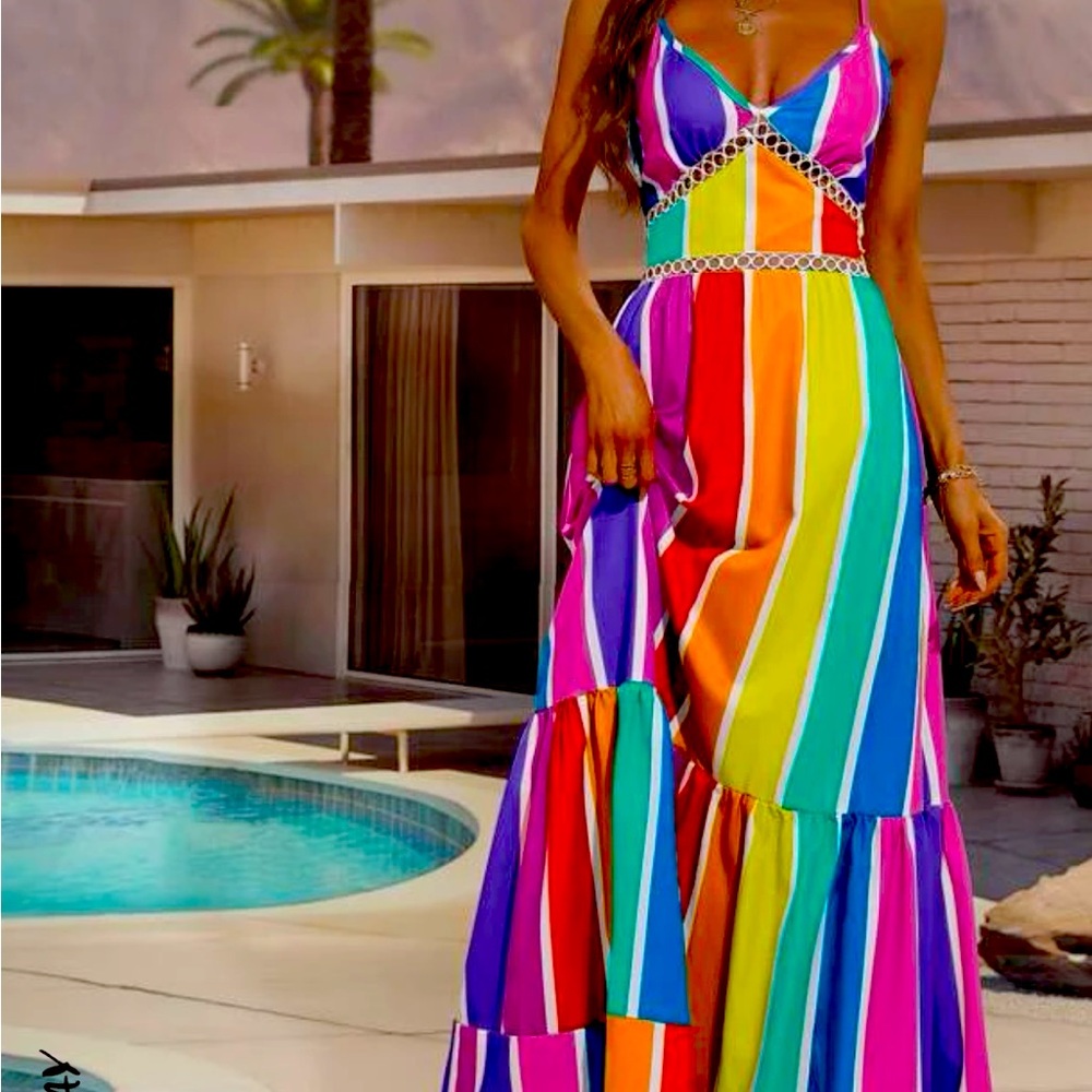 Beautiful rainbow sundress!